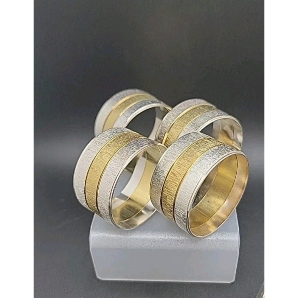 Vintage Napkin Holders Wm. A. Rogers  Oneida Two-tone Silver plated Set Of 4 New